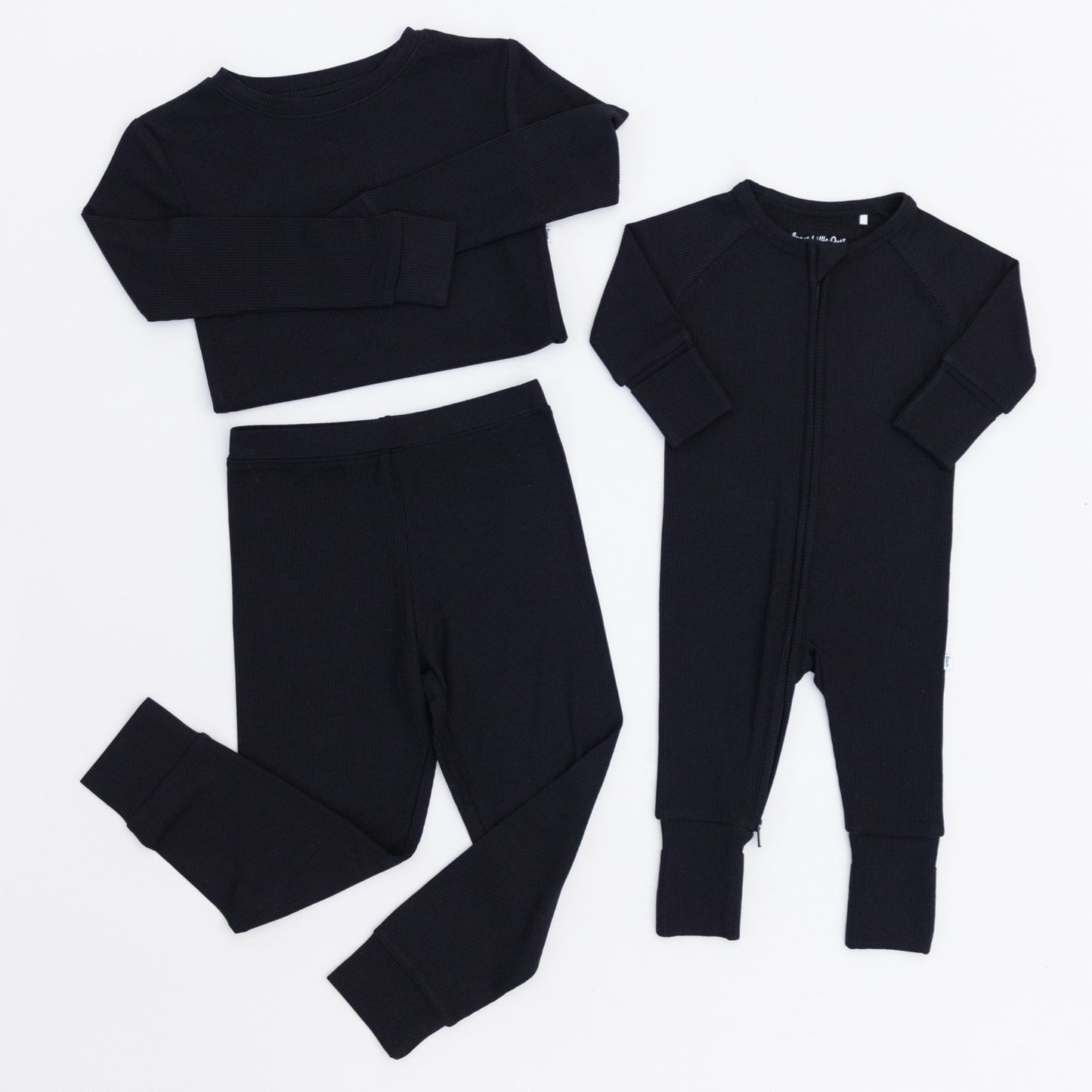 Jet Black Small Ribbed Zip Romper