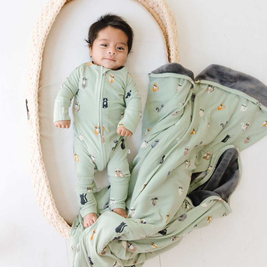 Cats Small Ribbed Toddler Blanket