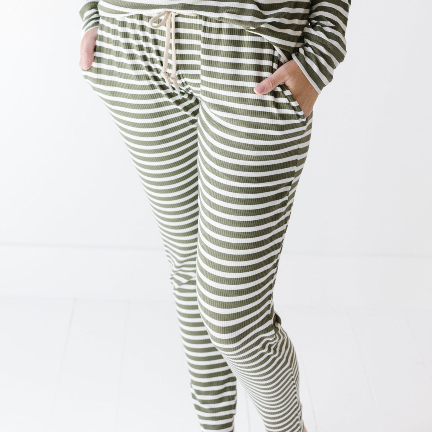 Pine Green Big Stripe Women's Pants