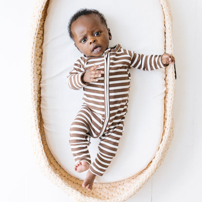 Pinecone Big Stripe Ribbed Zip Romper