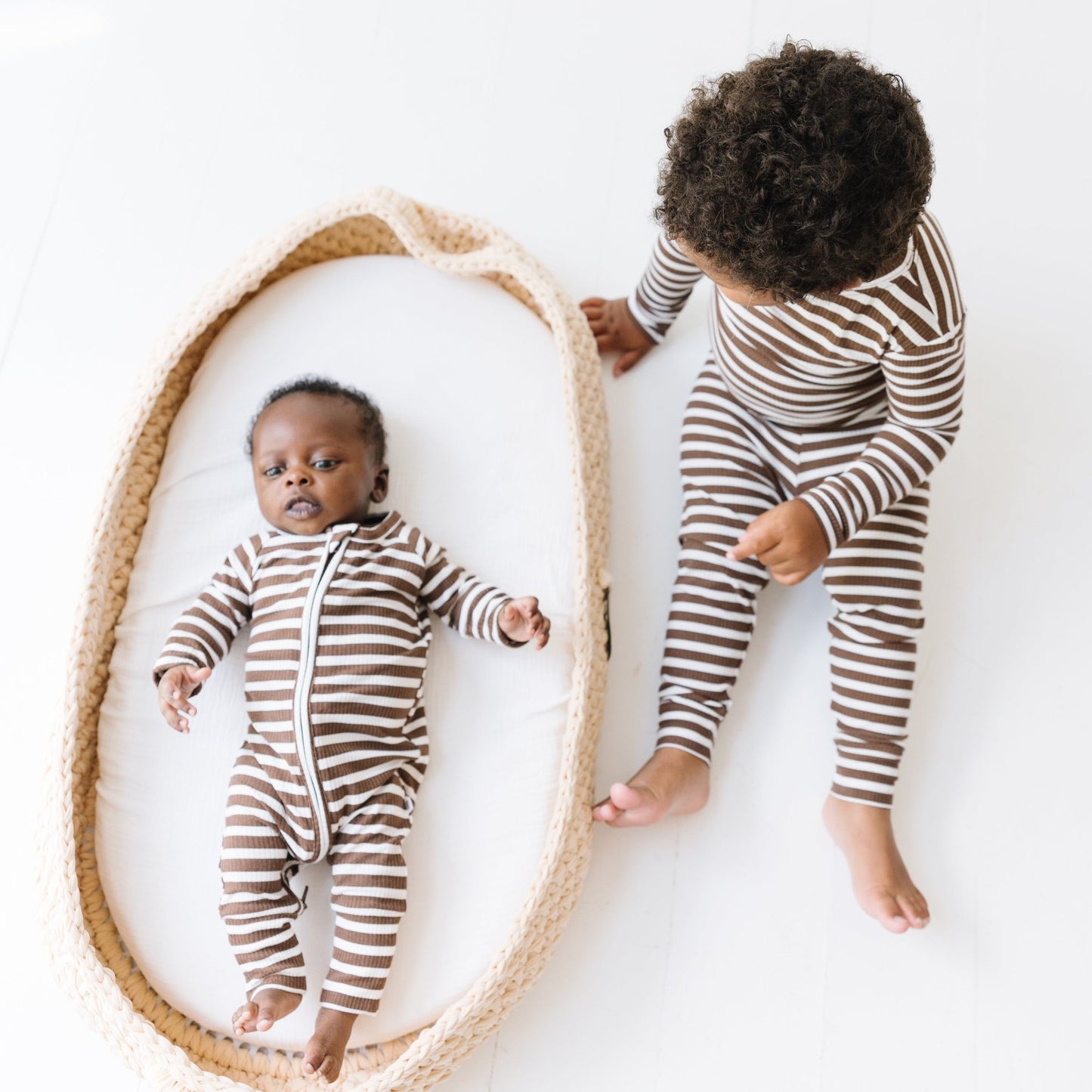 Pinecone Big Stripe Ribbed Zip Romper