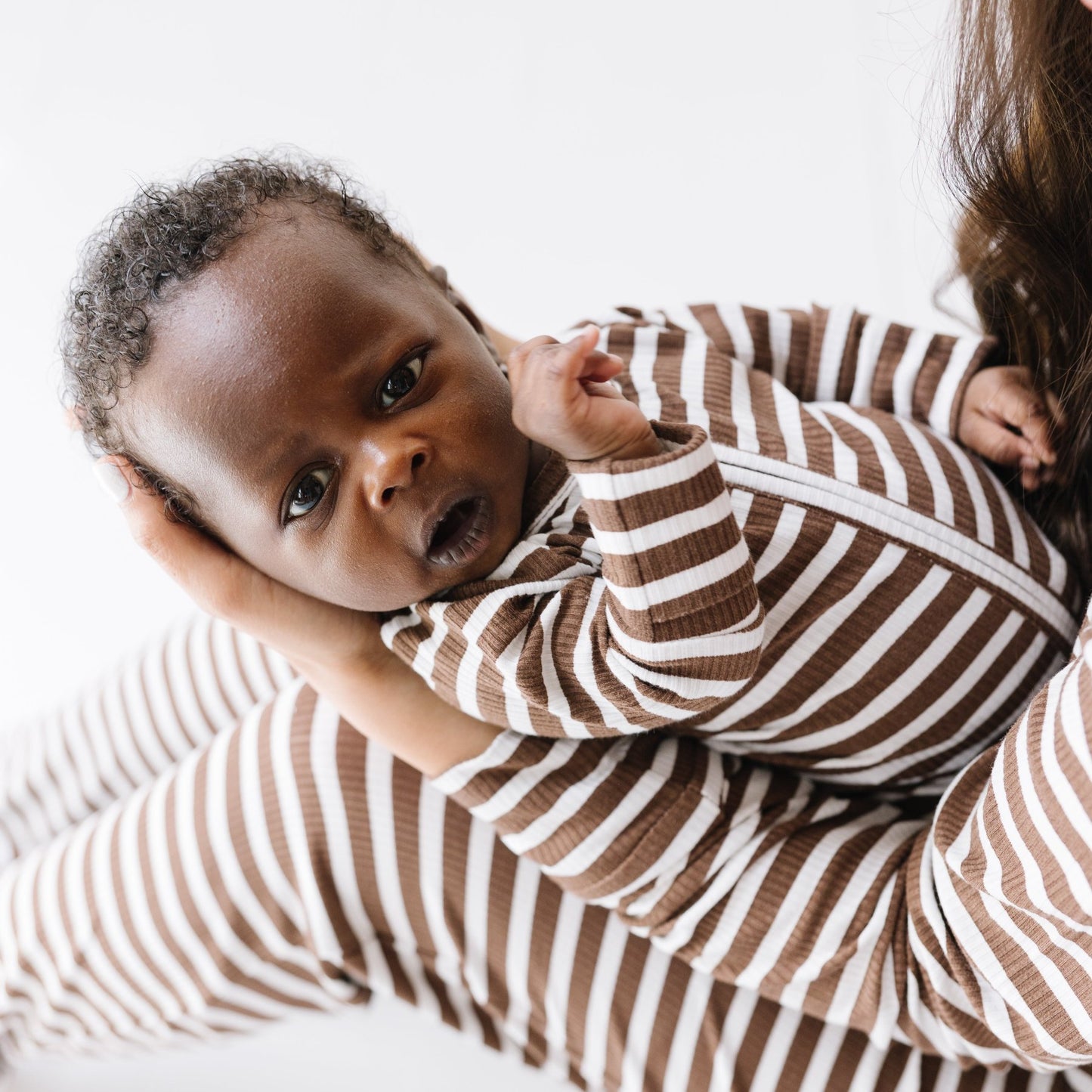 Pinecone Big Stripe Ribbed Zip Romper