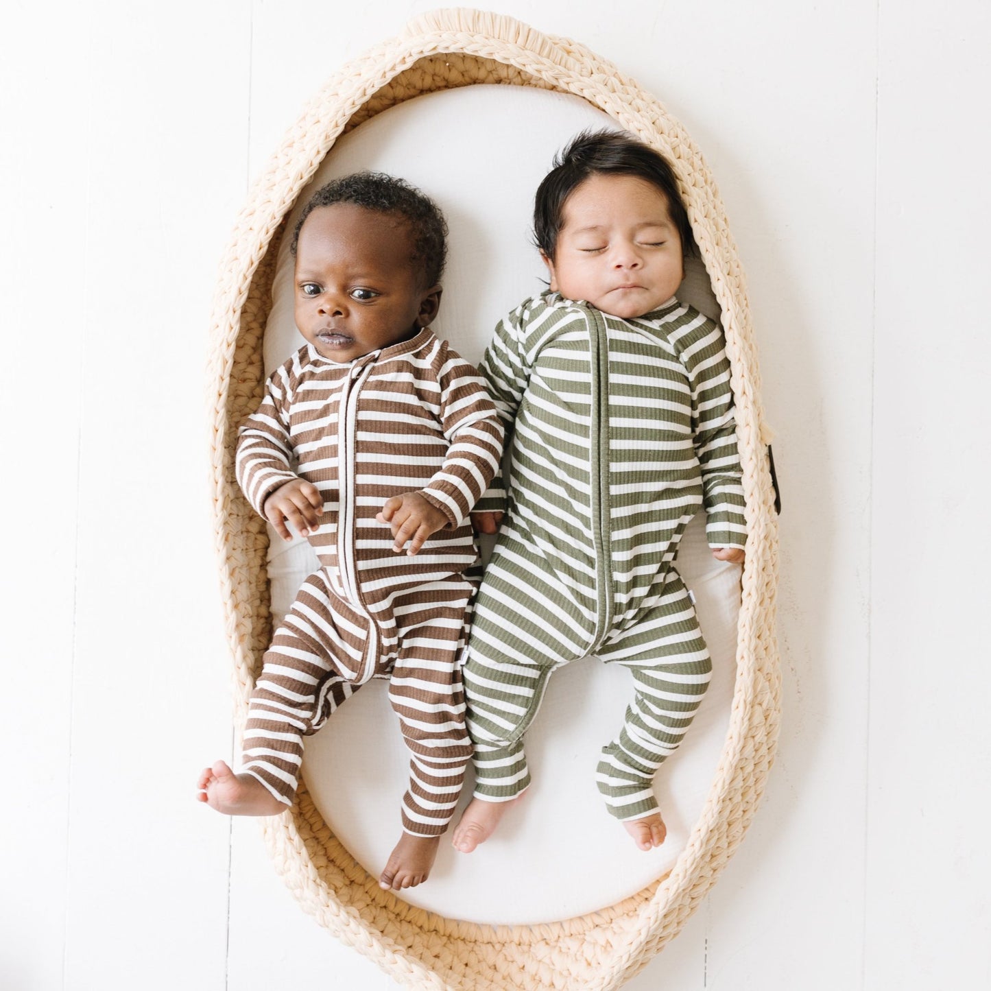 Pinecone Big Stripe Ribbed Zip Romper