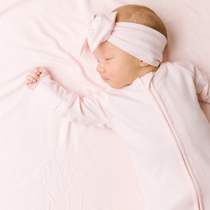 Ballet Pink Small Ribbed Zip Romper