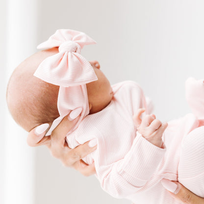 Ballet Pink Small Ribbed Bow