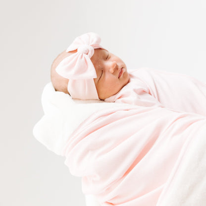 Ballet Pink Small Ribbed Toddler Blanket