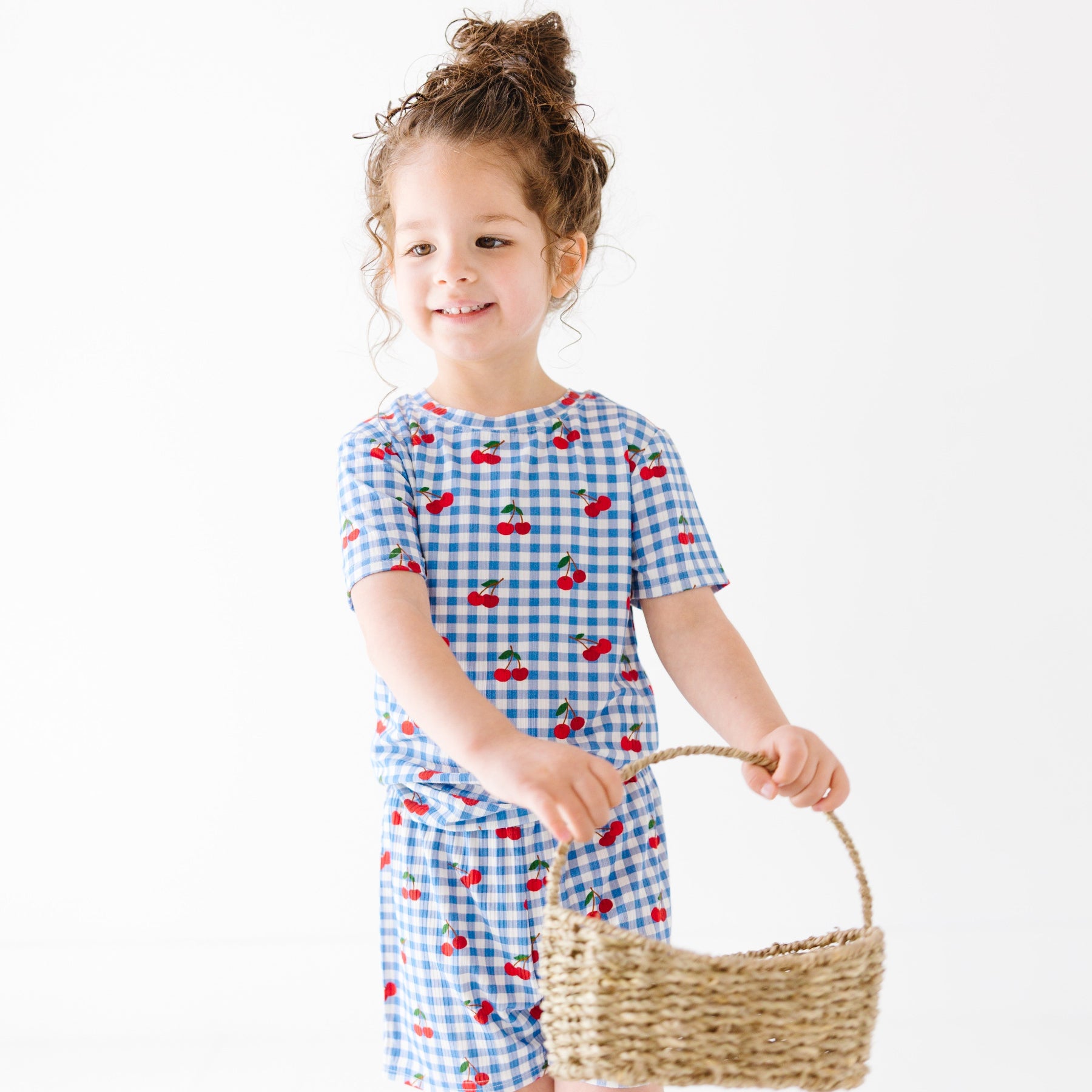 Vintage Cherries Small Ribbed Shorts Two-Piece Set