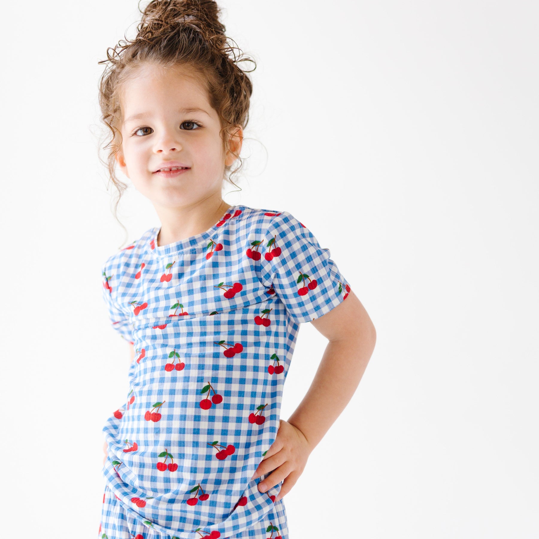 Vintage Cherries Small Ribbed Shorts Two-Piece Set