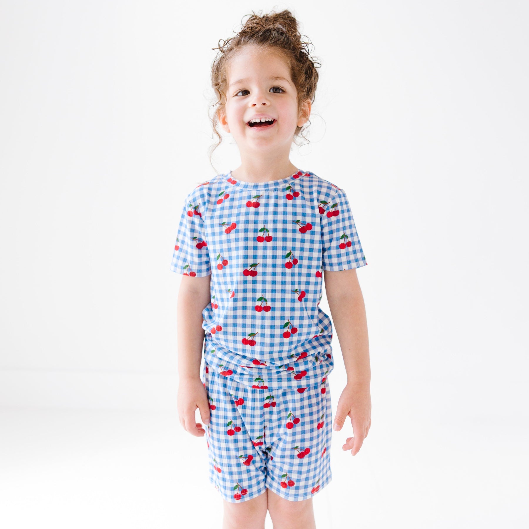 Vintage Cherries Small Ribbed Shorts Two-Piece Set