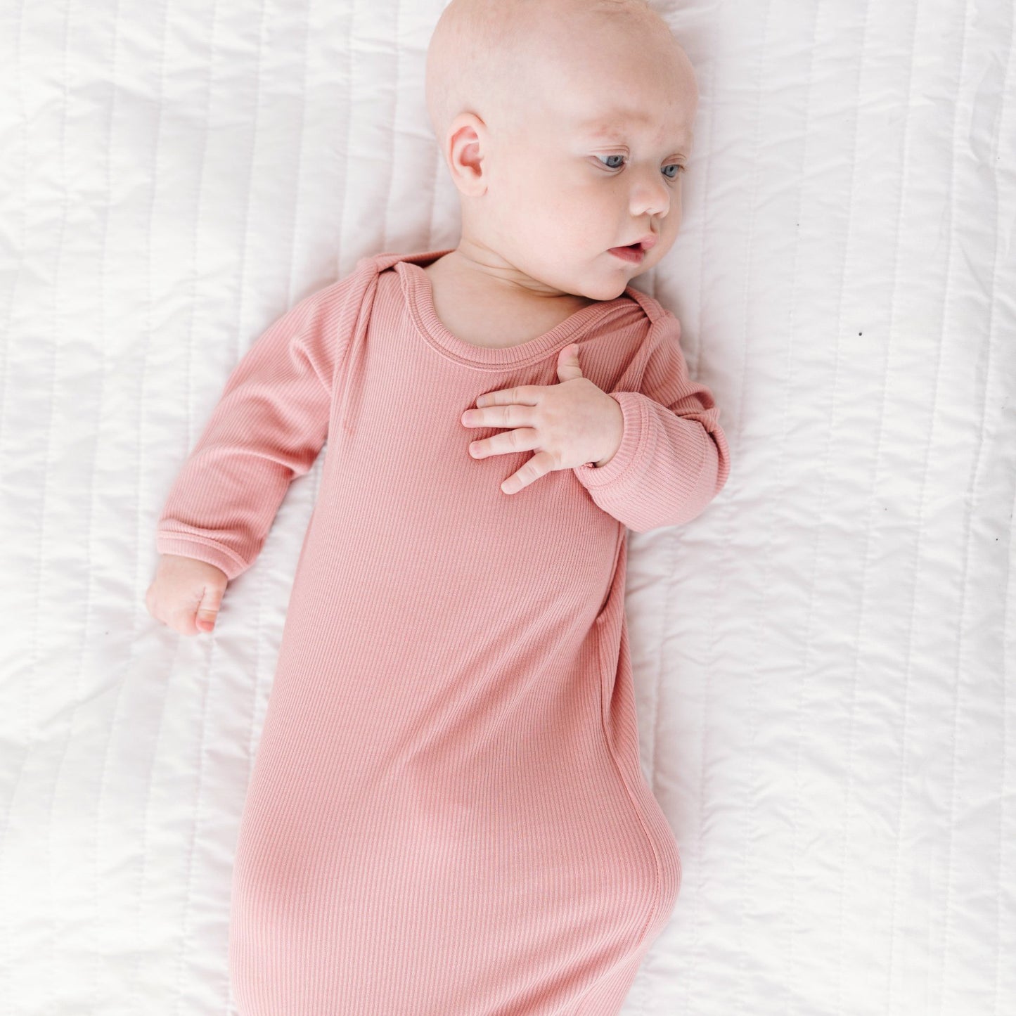 Mauve Small Ribbed Knotted Gown