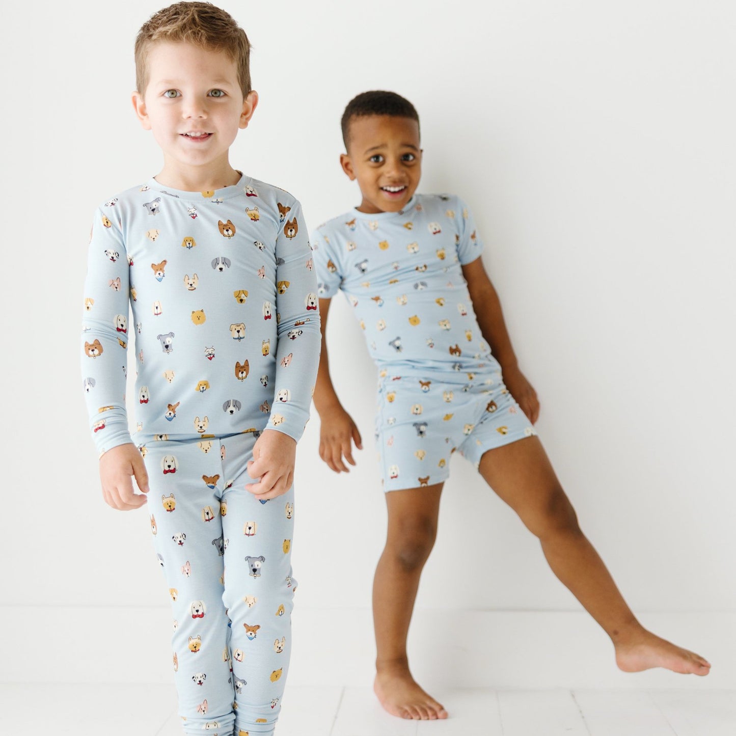 Dogs Light Blue Two-Piece Set