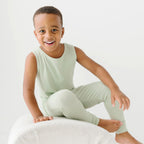 Dusty Sage Small Ribbed Harem Romper