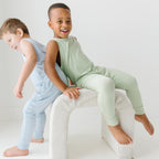 Dusty Sage Small Ribbed Harem Romper