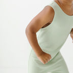 Dusty Sage Small Ribbed Harem Romper