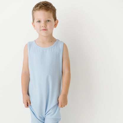 Coastal Blue Small Ribbed Harem Romper