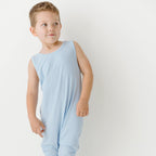 Coastal Blue Small Ribbed Harem Romper