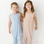 Coastal Blue Small Ribbed Harem Romper