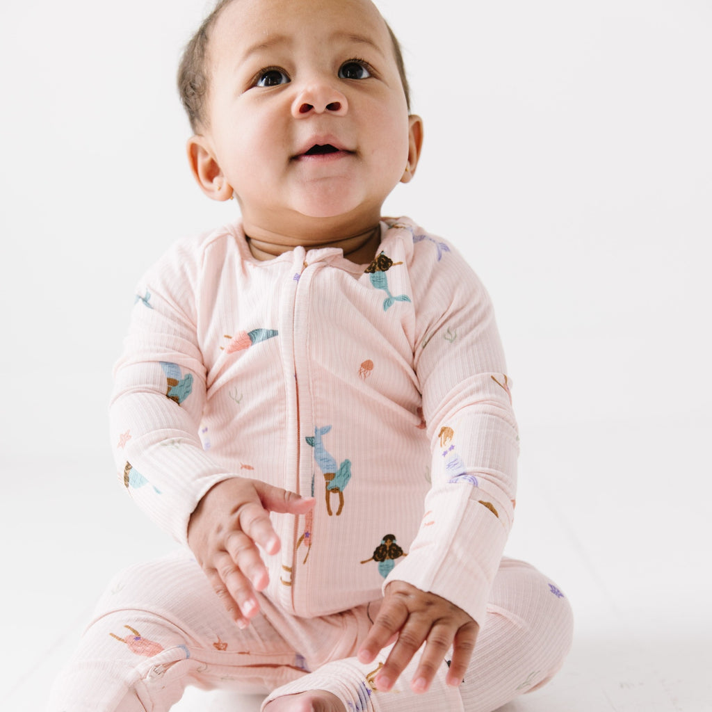 Mermaids Small Ribbed Zip Romper