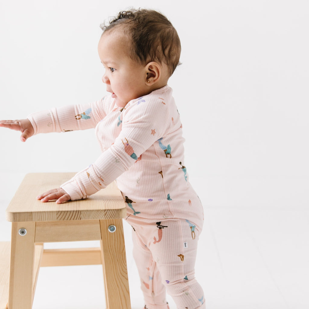 Mermaids Small Ribbed Zip Romper