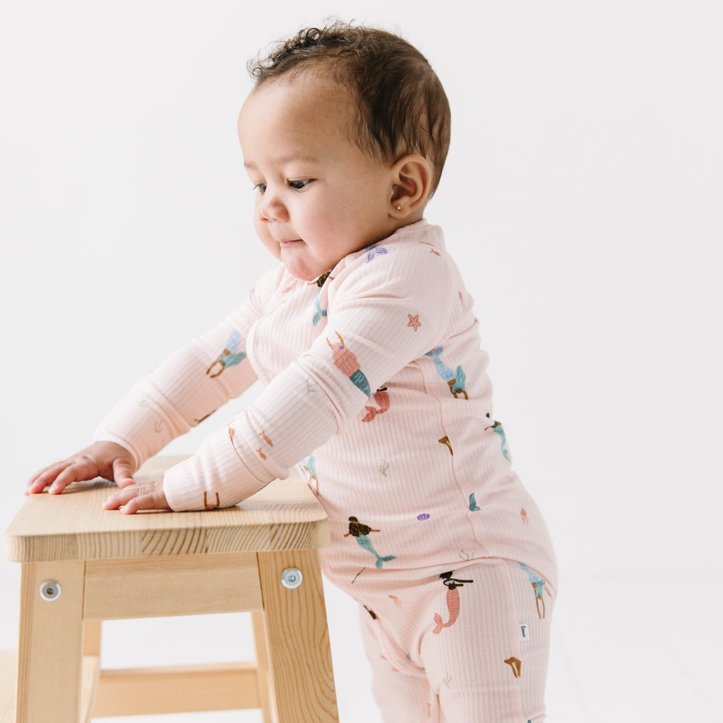 Mermaids Small Ribbed Zip Romper