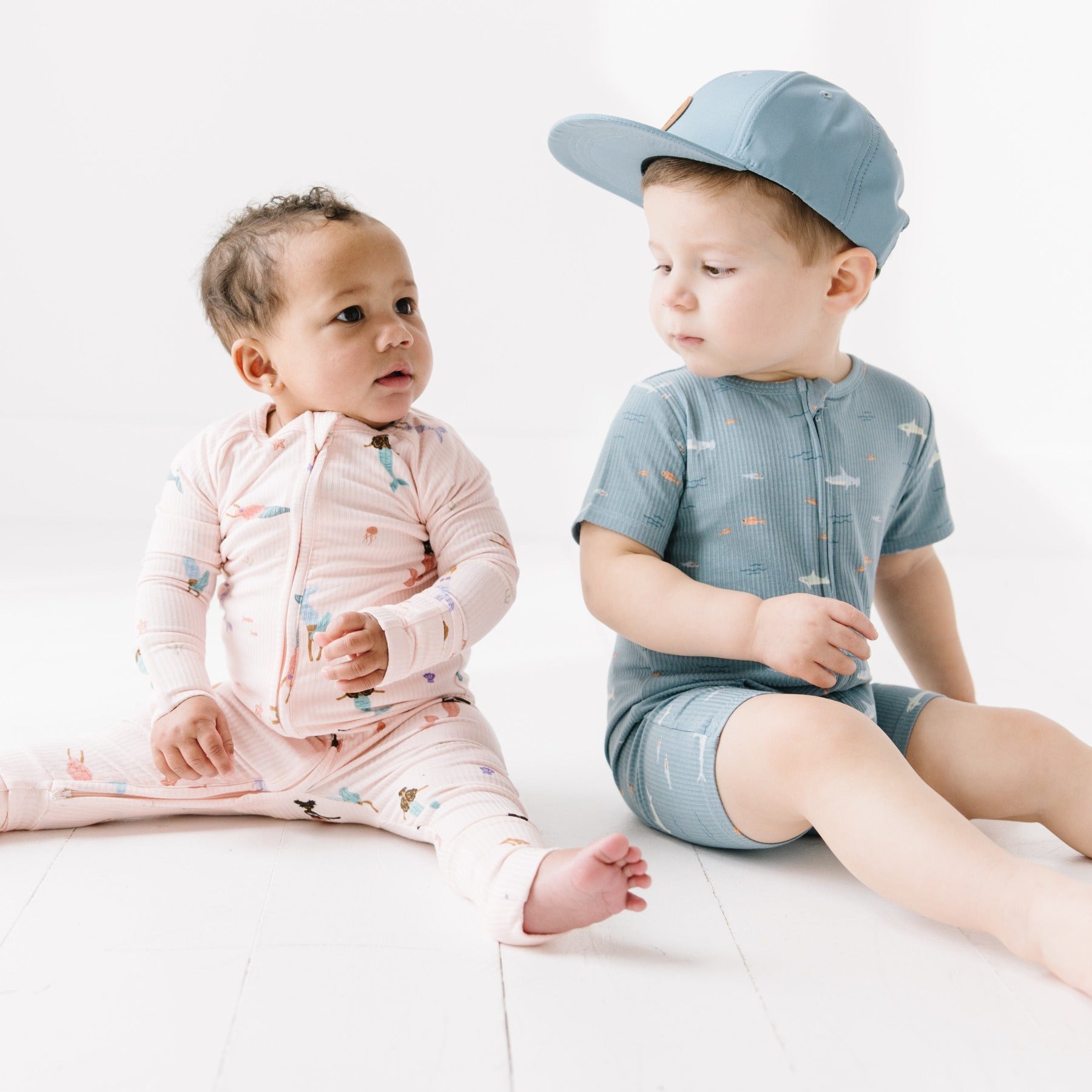 Mermaids Small Ribbed Zip Romper