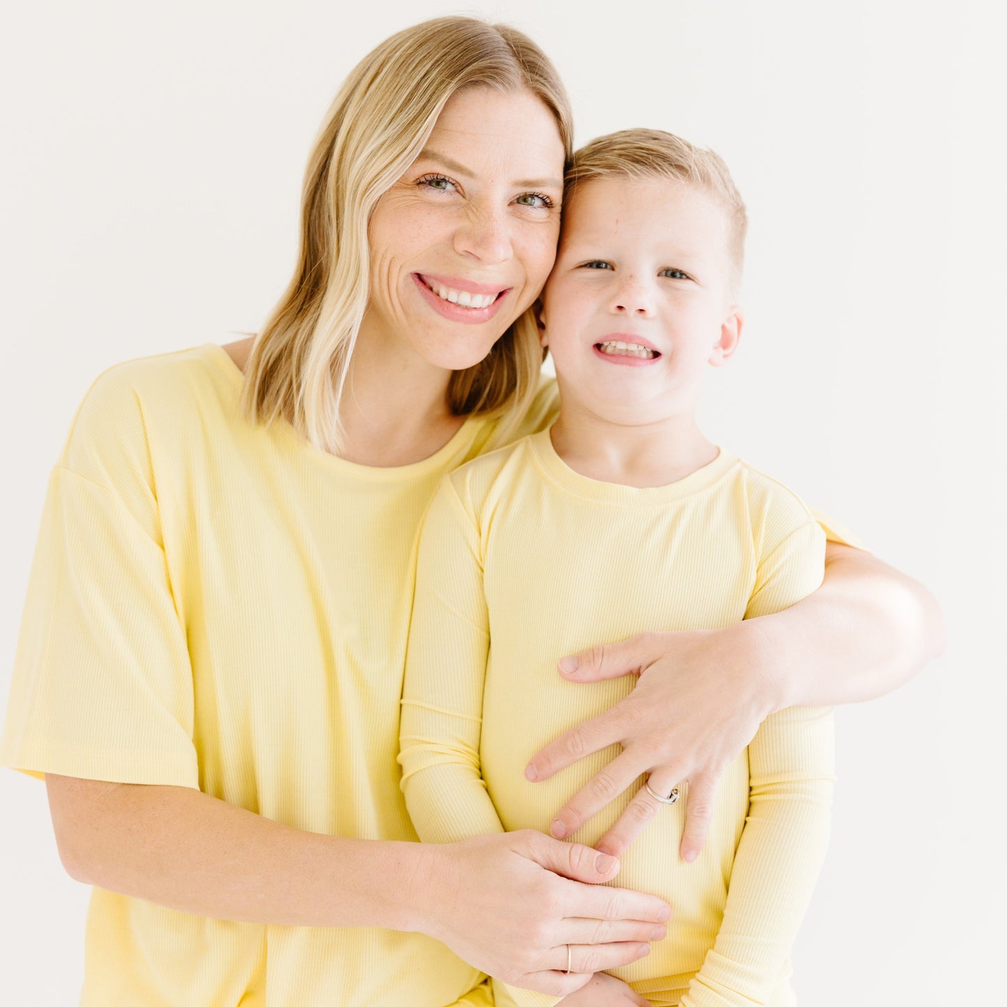 Lemon Yellow Small Ribbed Two-Piece Set