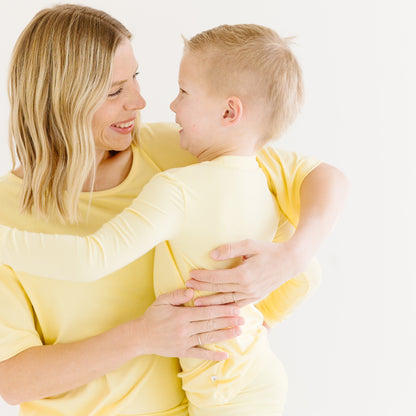 Lemon Yellow Small Ribbed Two-Piece Set