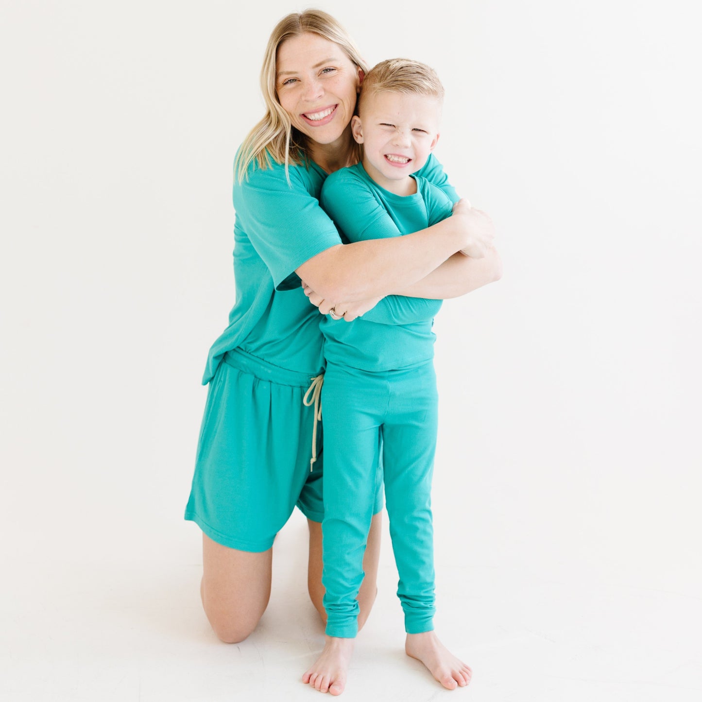 Teal Small Ribbed Two-Piece Set