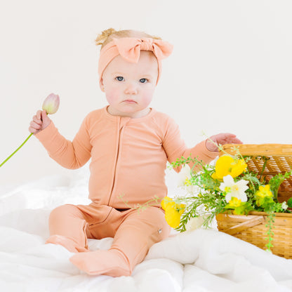 Coral Small Ribbed Zip Romper