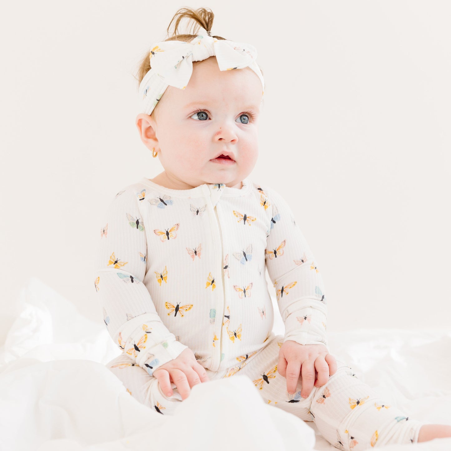 Butterflies Small Ribbed Zip Romper