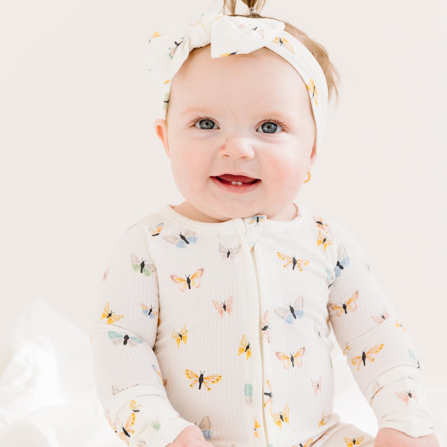 Butterflies Small Ribbed Zip Romper