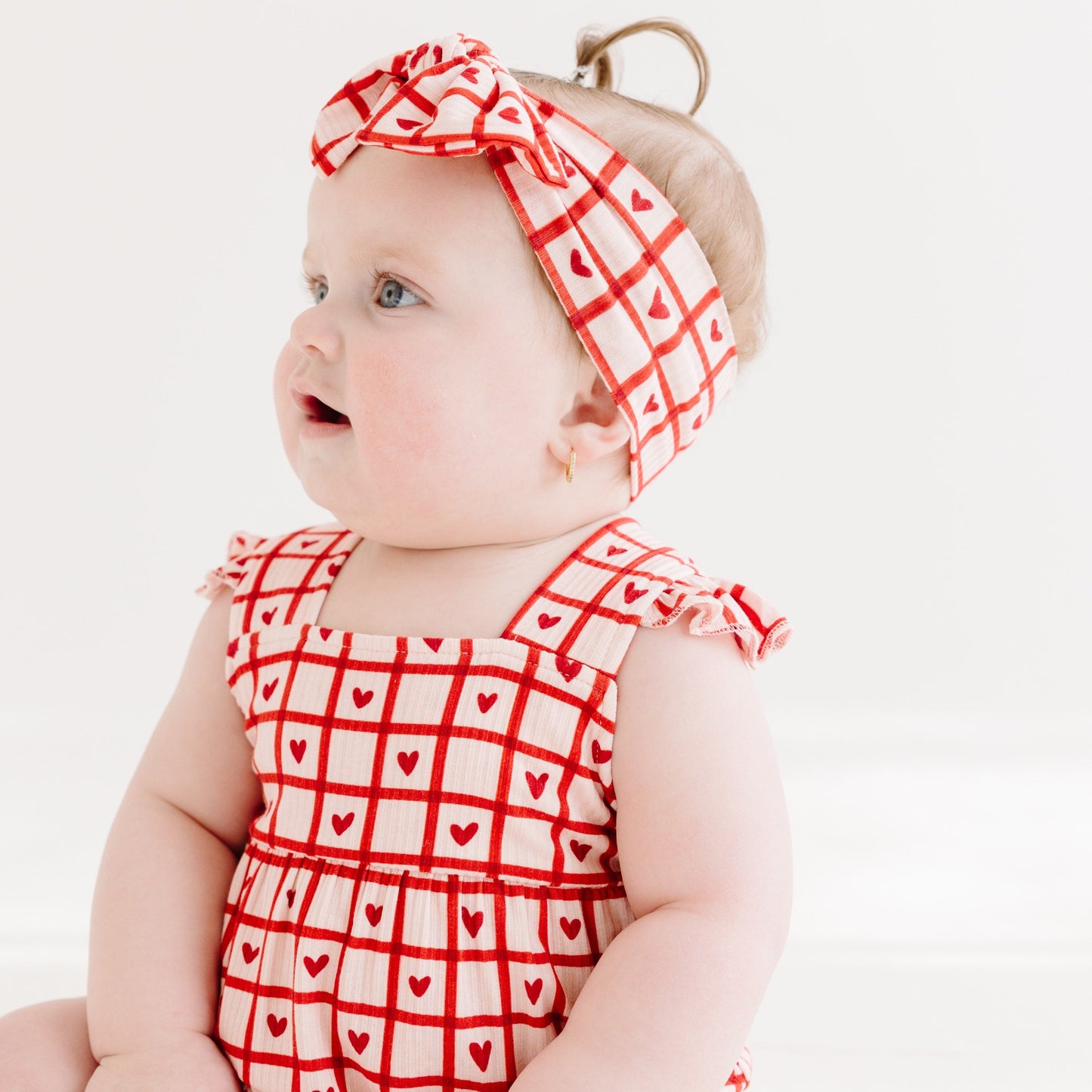 Be Mine Gingham Small Ribbed Bow