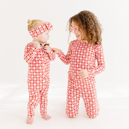 Be Mine Gingham Small Ribbed Two-Piece Set