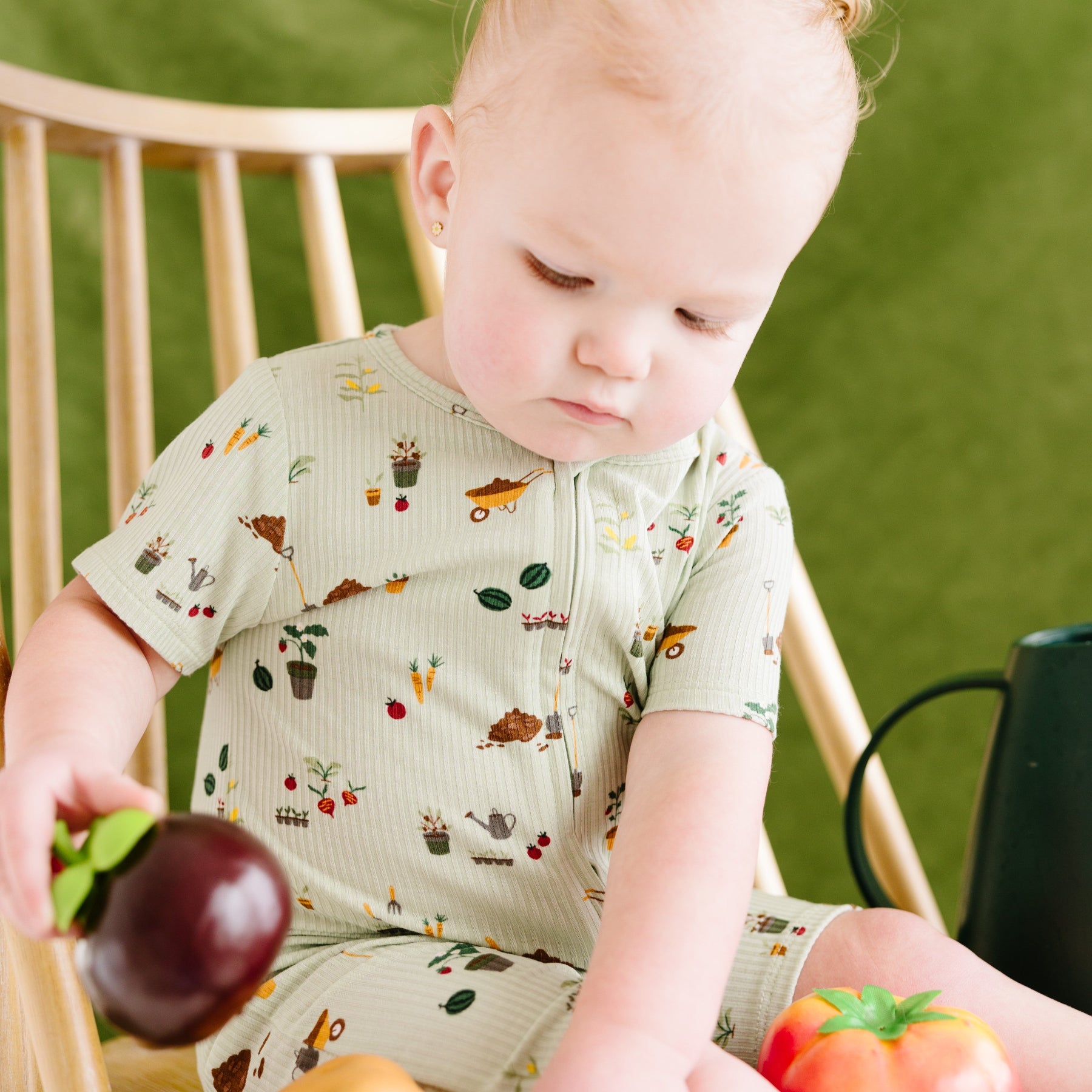 Backyard Garden Small Ribbed Summer Zip Romper