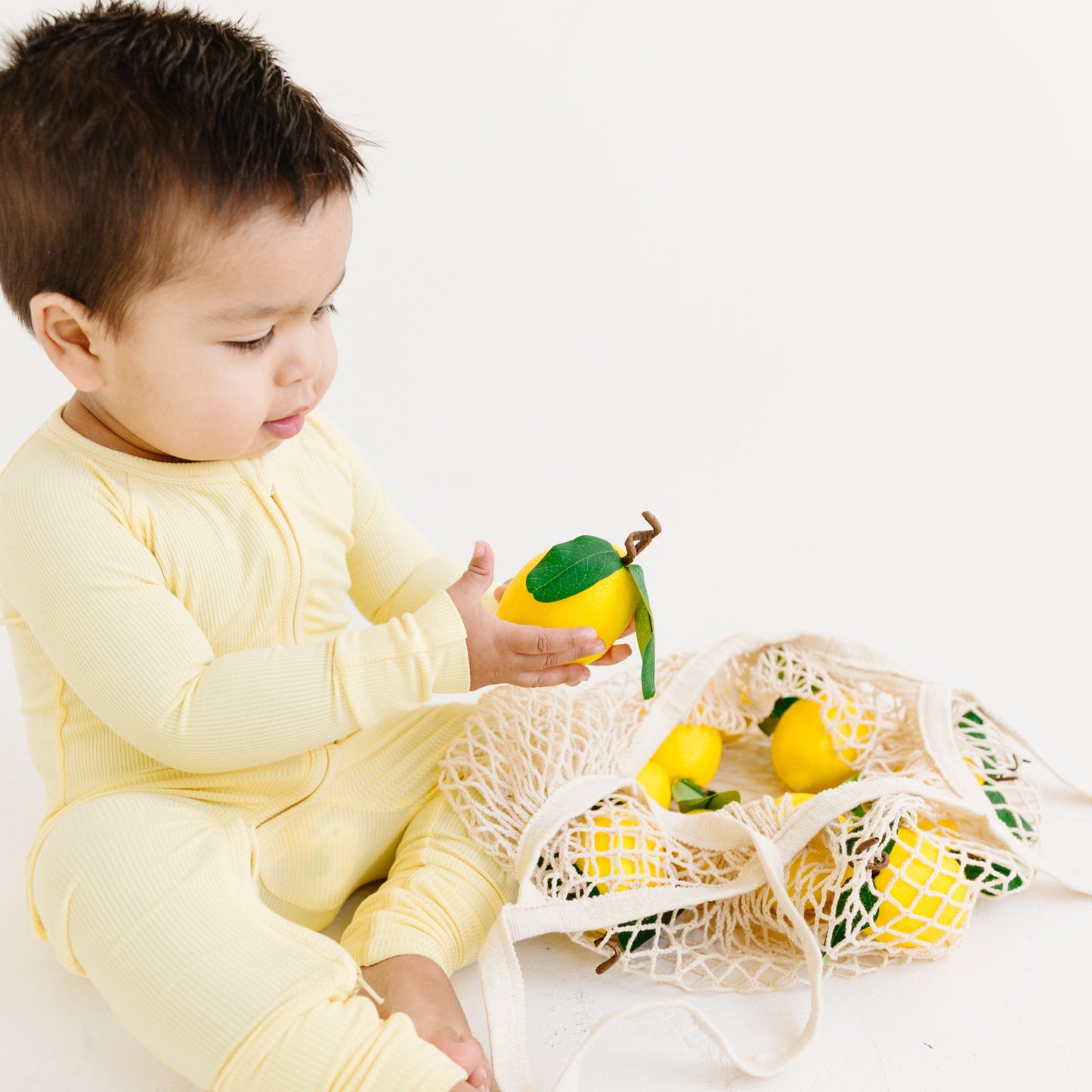 Lemon Yellow Small Ribbed Zip Romper