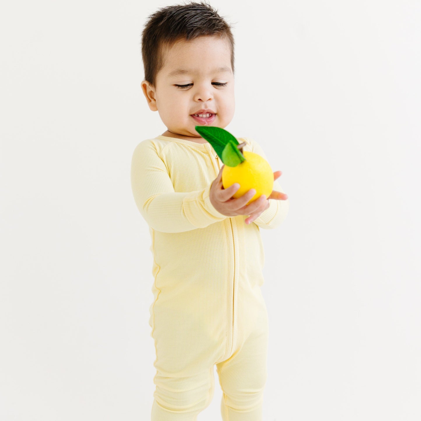 Lemon Yellow Small Ribbed Zip Romper