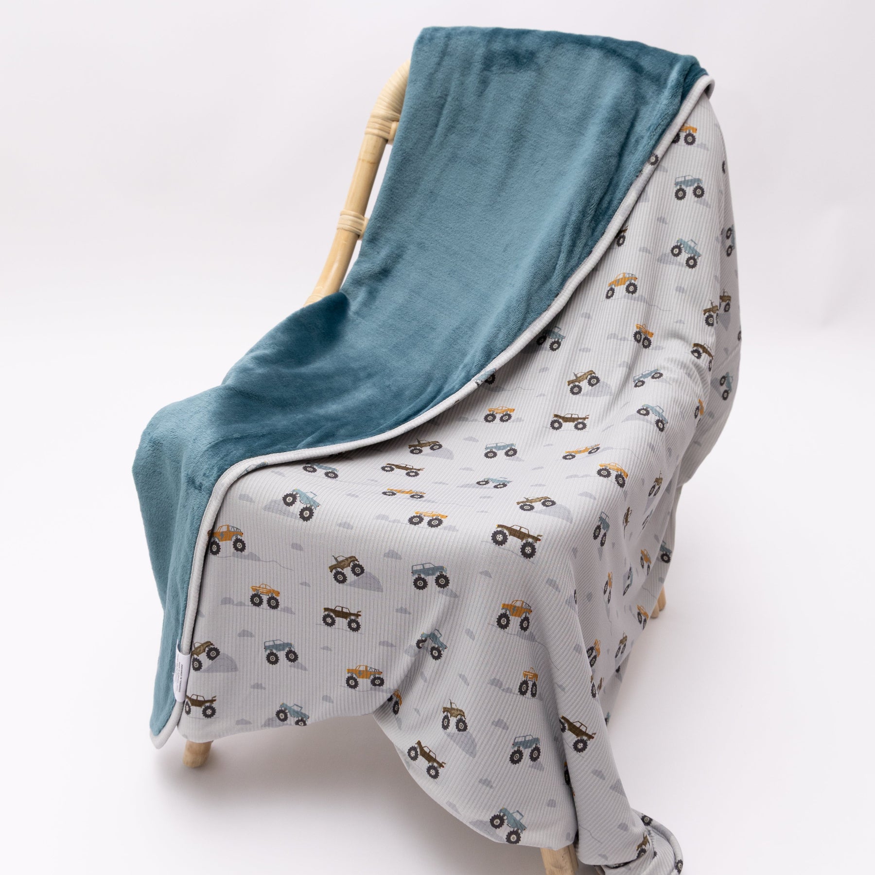 Monster Trucks Small Ribbed Toddler Blanket