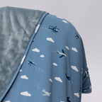 Take Flight Blue Small Ribbed Toddler Blanket