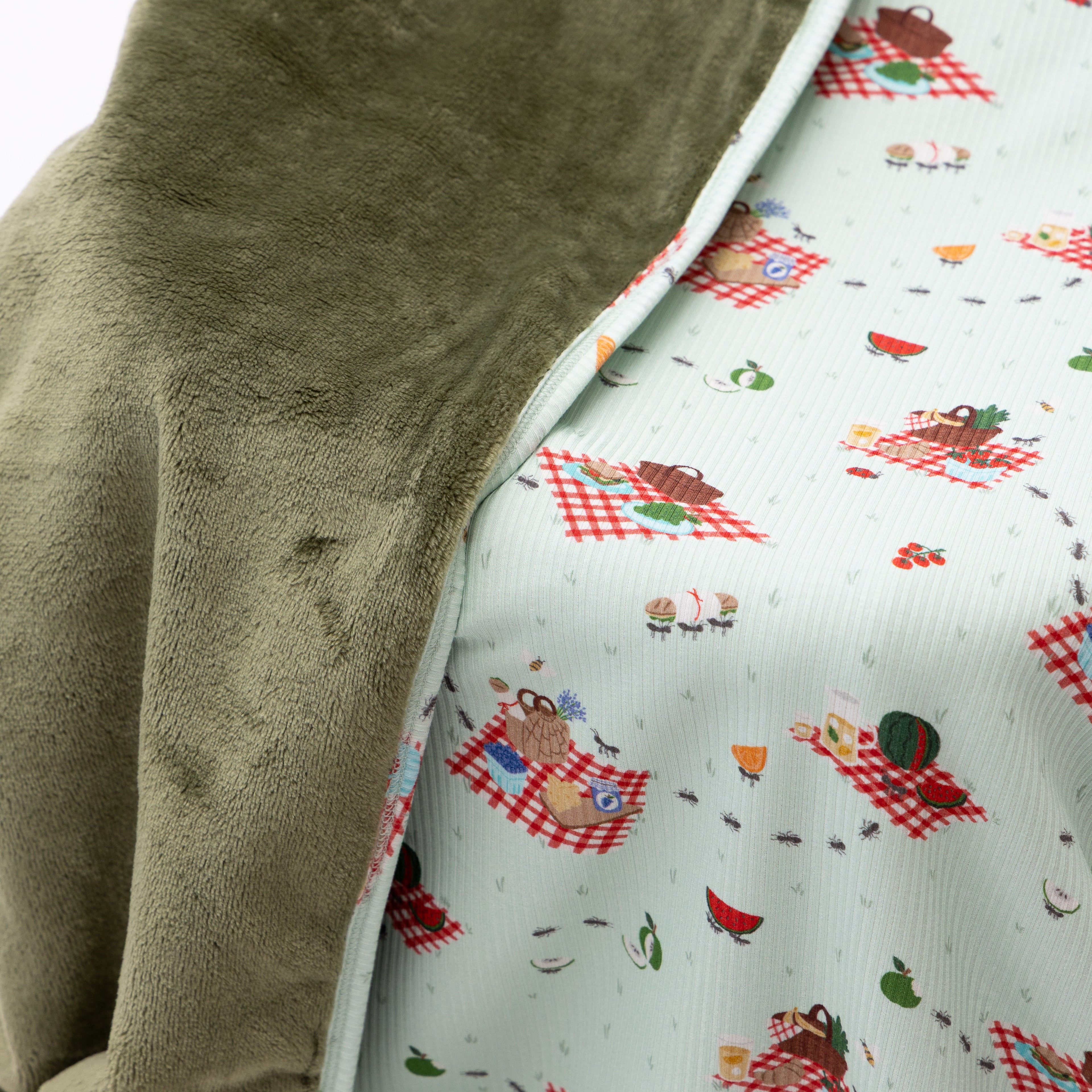 Summer Picnic Small Ribbed Toddler Blanket