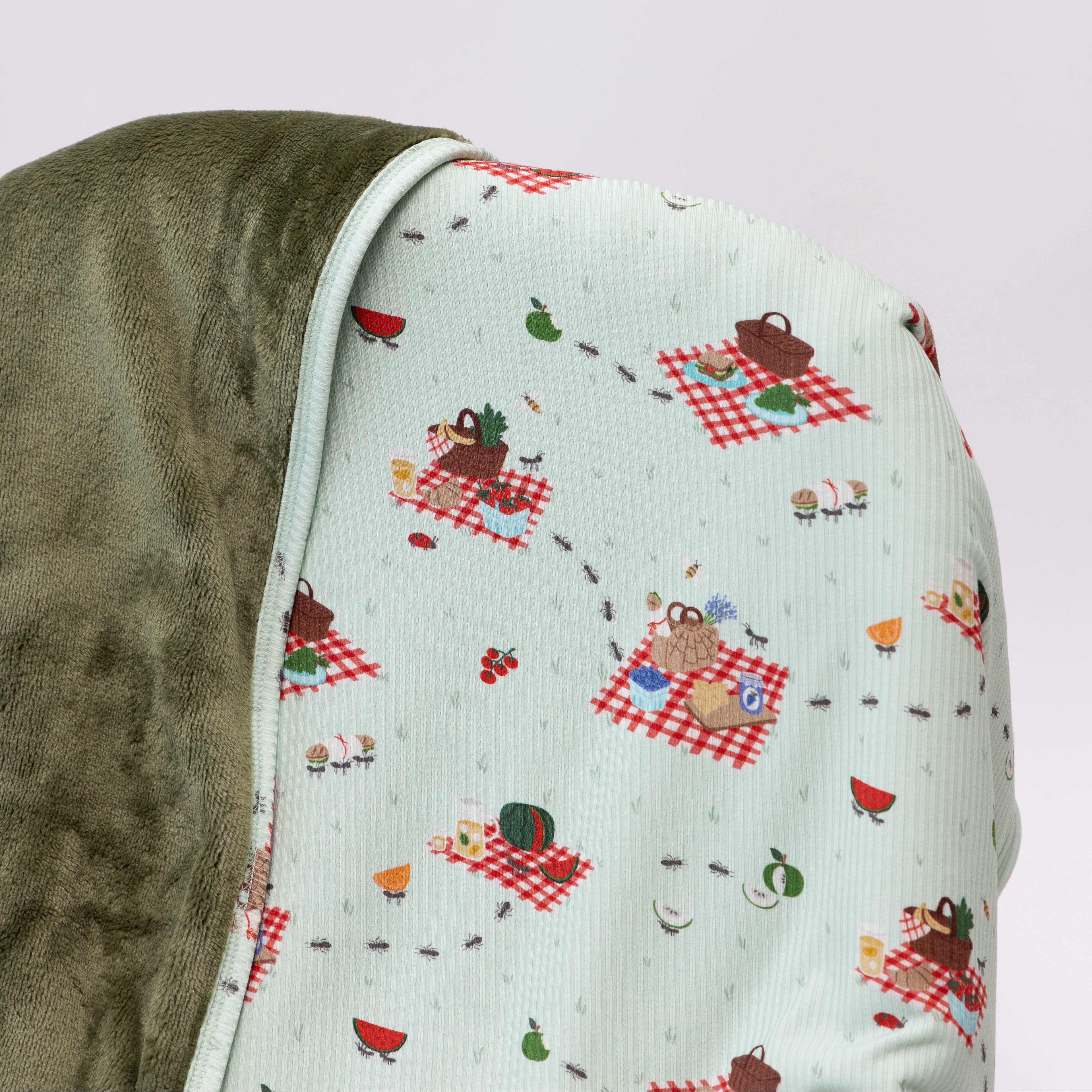 Summer Picnic Small Ribbed Toddler Blanket