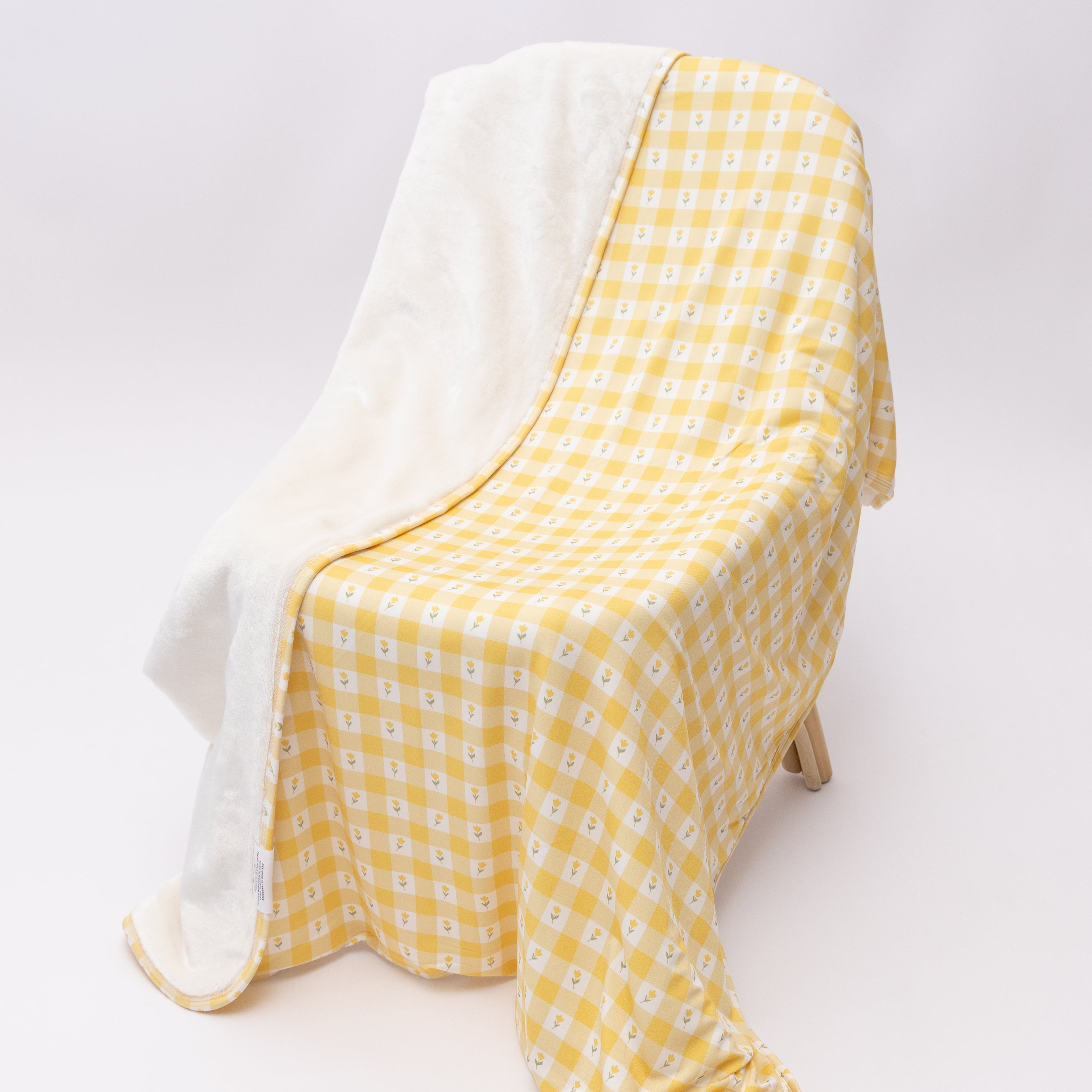 Yellow Gingham Tulip Toddler Blanket