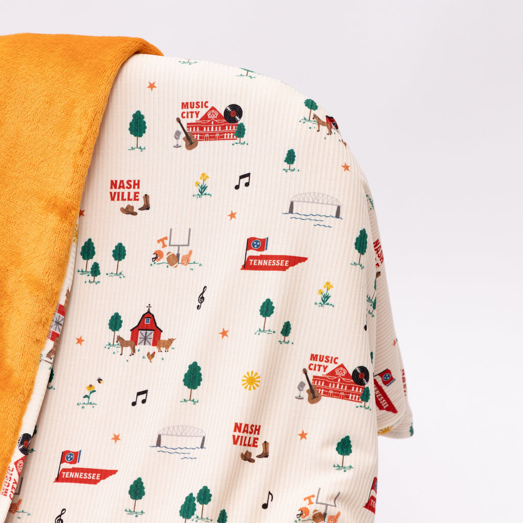 Music City Tennessee Small Ribbed Adult Blanket