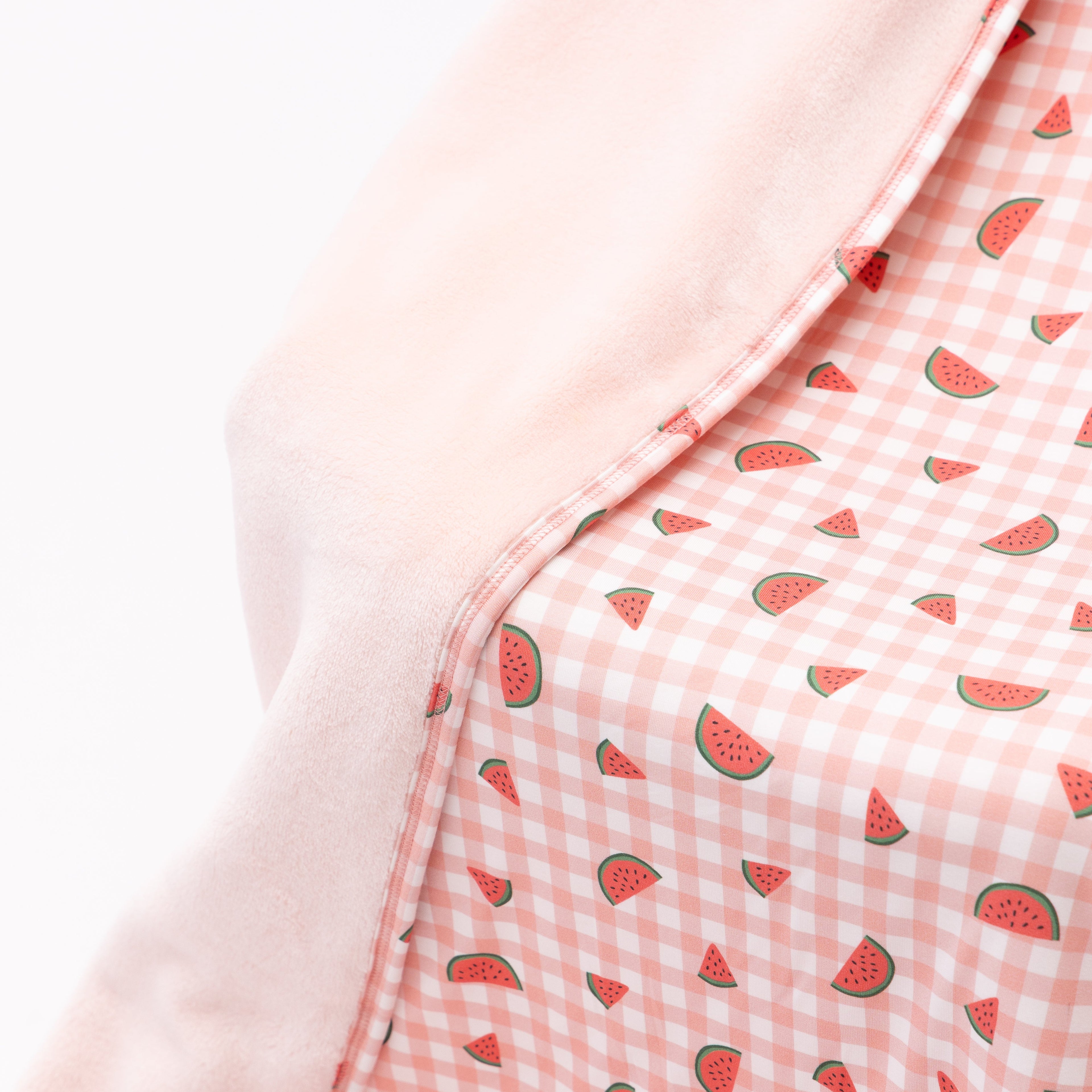 Watermelon Pink Gingham Youth Blanket