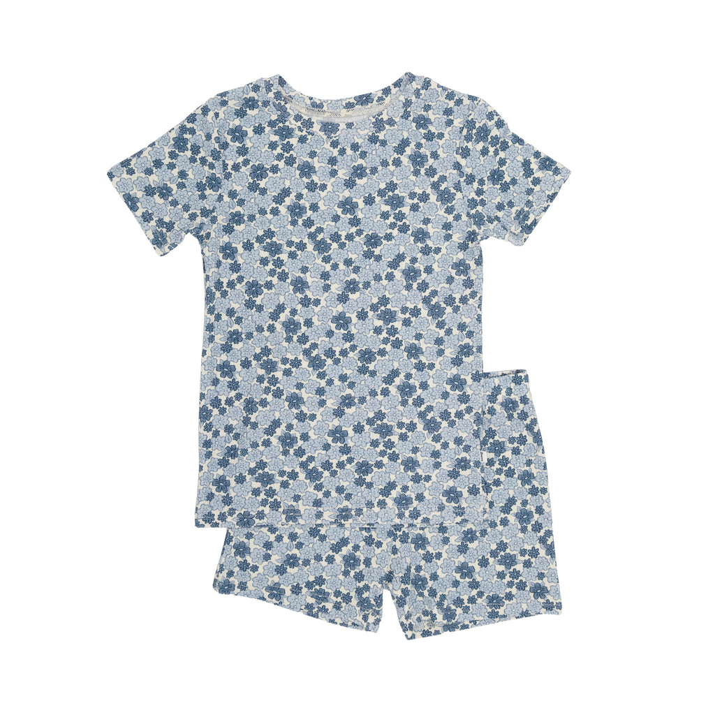 Bluebell Blossoms Small Ribbed Shorts Two-Piece Set
