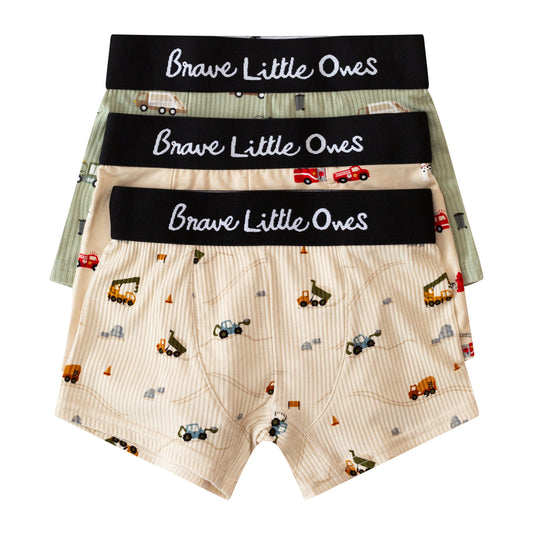 Trash Trucks, Firetrucks and Construction Boxer Brief 3 pack