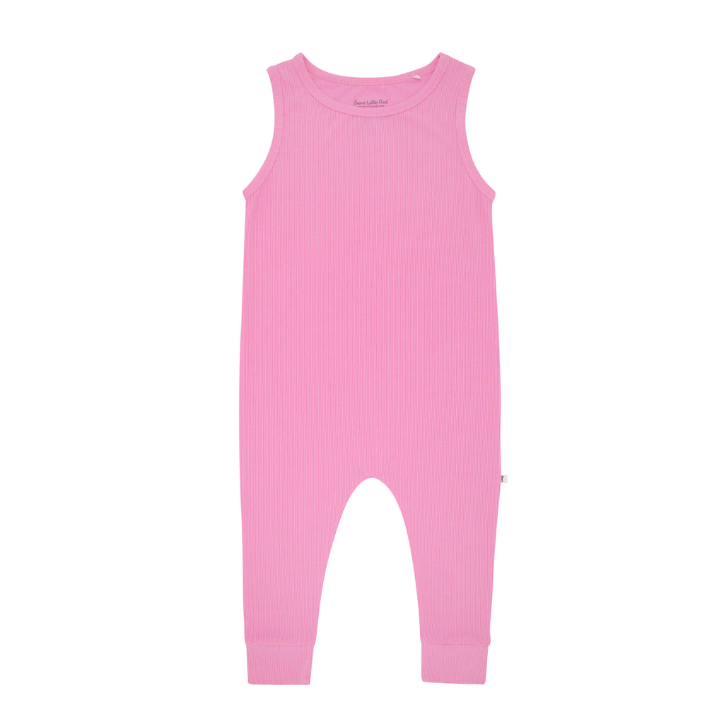 Bubblegum Pink Small Ribbed Harem Romper