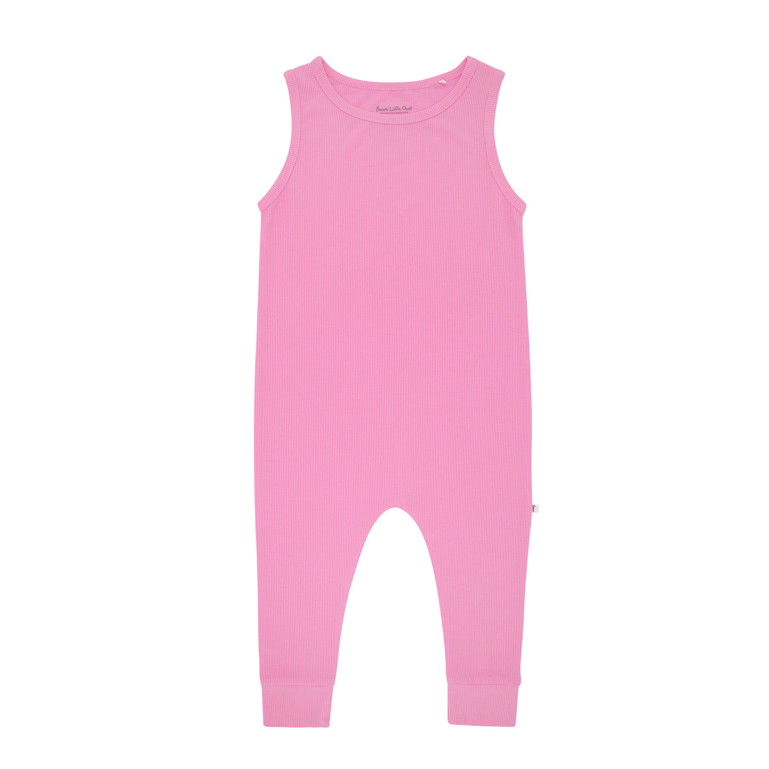 Bubblegum Pink Small Ribbed Harem Romper