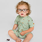 Backyard Bugs Small Ribbed Summer Zip Romper
