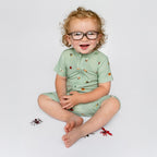 Backyard Bugs Small Ribbed Summer Zip Romper