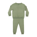 Heather Sage with Brave Embroidered Bamboo French Terry Pullover & Jogger Set